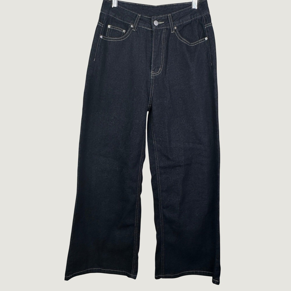 Dazy Wide Leg Jeans Size M Black NWT Streetwear Grunge‎ Baggy High Waist